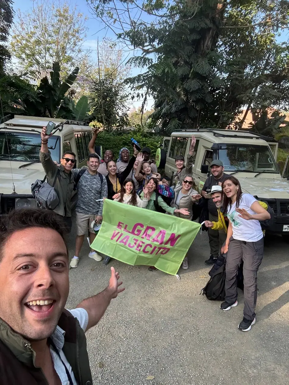 Salida del safari con bandera