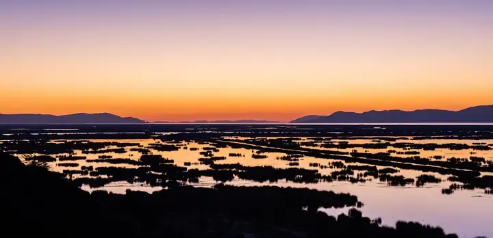 Atardecer en el lago Titicaca