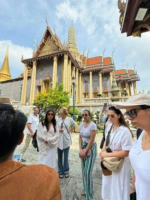 Grupo en el Gran Palacio, Tailandia