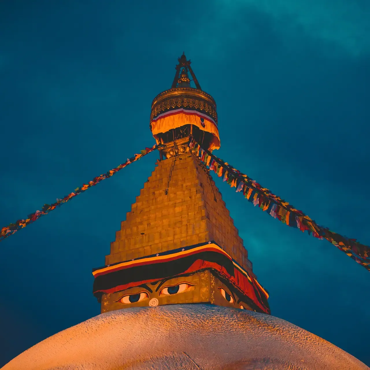 Boudhanath de noche, Katmandú